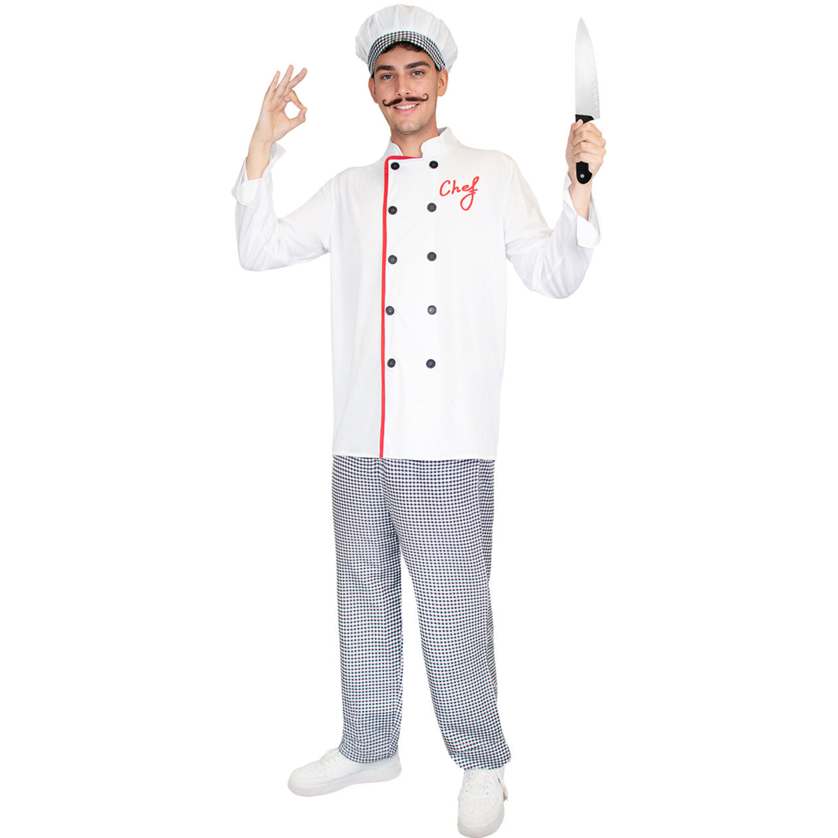 Op deze afbeelding zie je een Kostuums, van het merk Funidelia. Master Sterren Chef Kok Unisex Kostuum