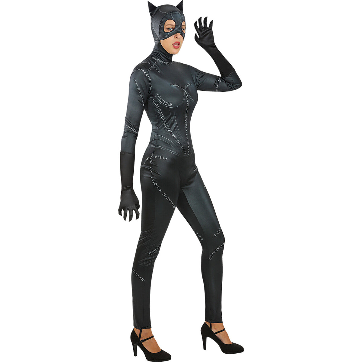 Op deze afbeelding zie je een Kostuums, van het merk Funidelia. Ultra Sexy Klassieke Catwoman Vrouw Kostuum