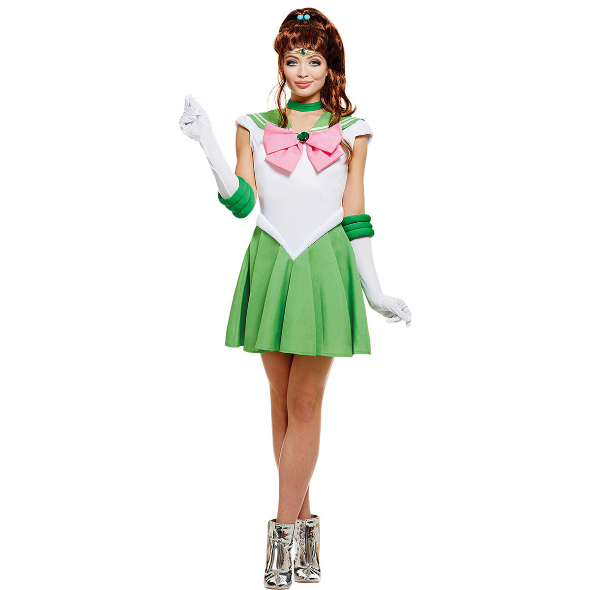 Op deze afbeelding zie je een Accessoires, van het merk Funidelia. Jupiter Sailor Moon Bruin Ponytail Pruik