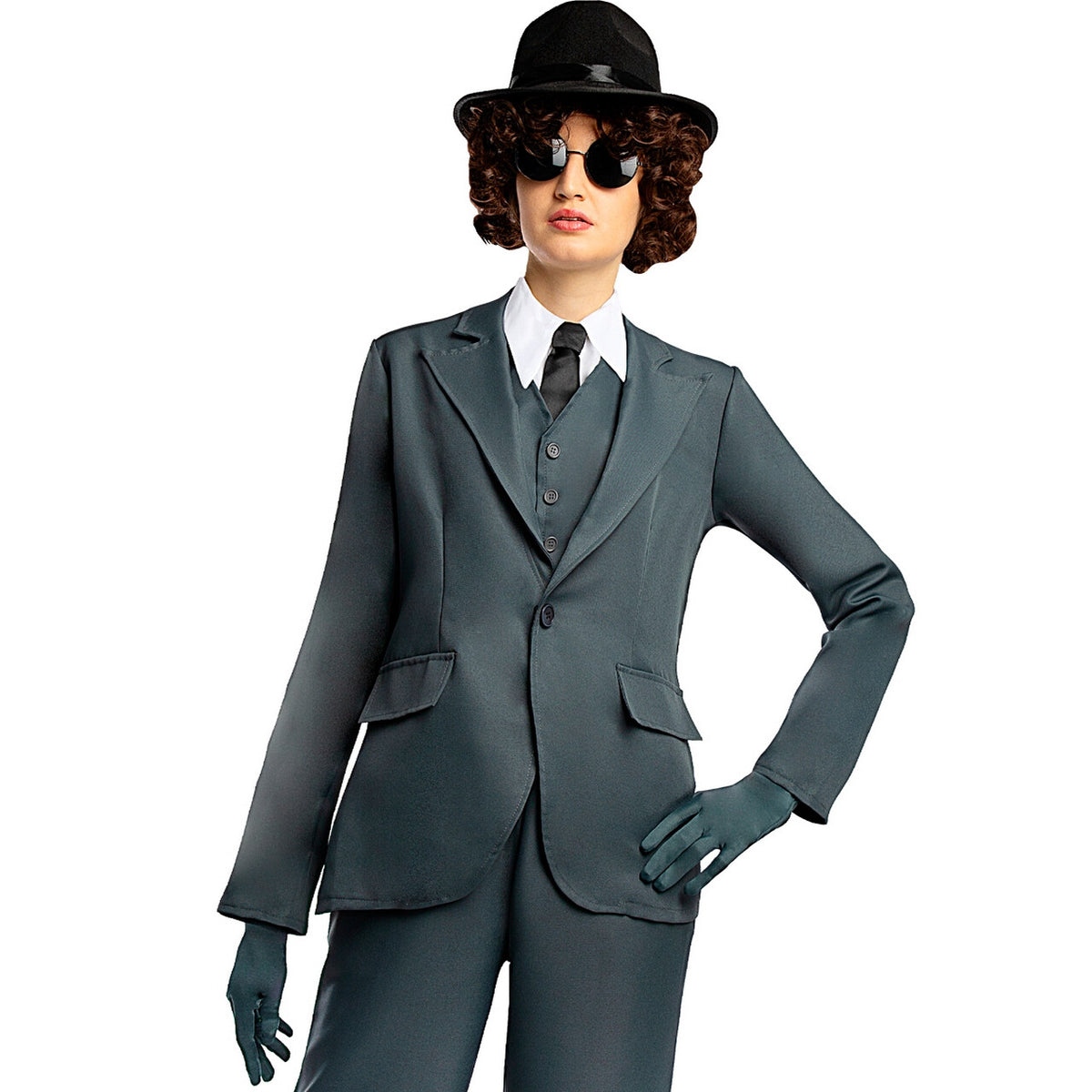 Op deze afbeelding zie je een Accessoires, van het merk Funidelia. Polly Gray Accessoire Set Jaren 20 Peaky Blinders