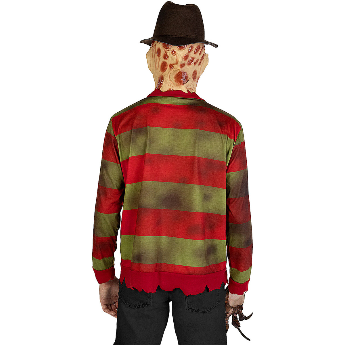 Op deze afbeelding zie je een Kostuums, van het merk Funidelia. Gestreepte Freddy Krueger Shirt Man