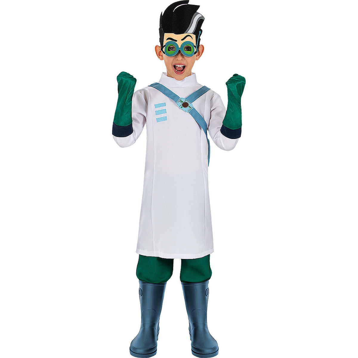 Op deze afbeelding zie je een Kostuums, van het merk Funidelia. Romeo Pj Masks Kwaadaardige Wetenschapper Jongen Kostuum