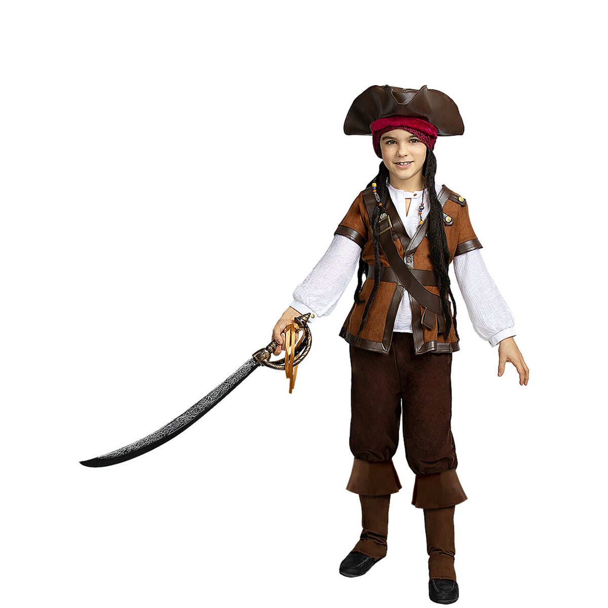 Op deze afbeelding zie je een Accessoires, van het merk Funidelia. Bruine Schoenhoezen Piraat Potgoud Kind