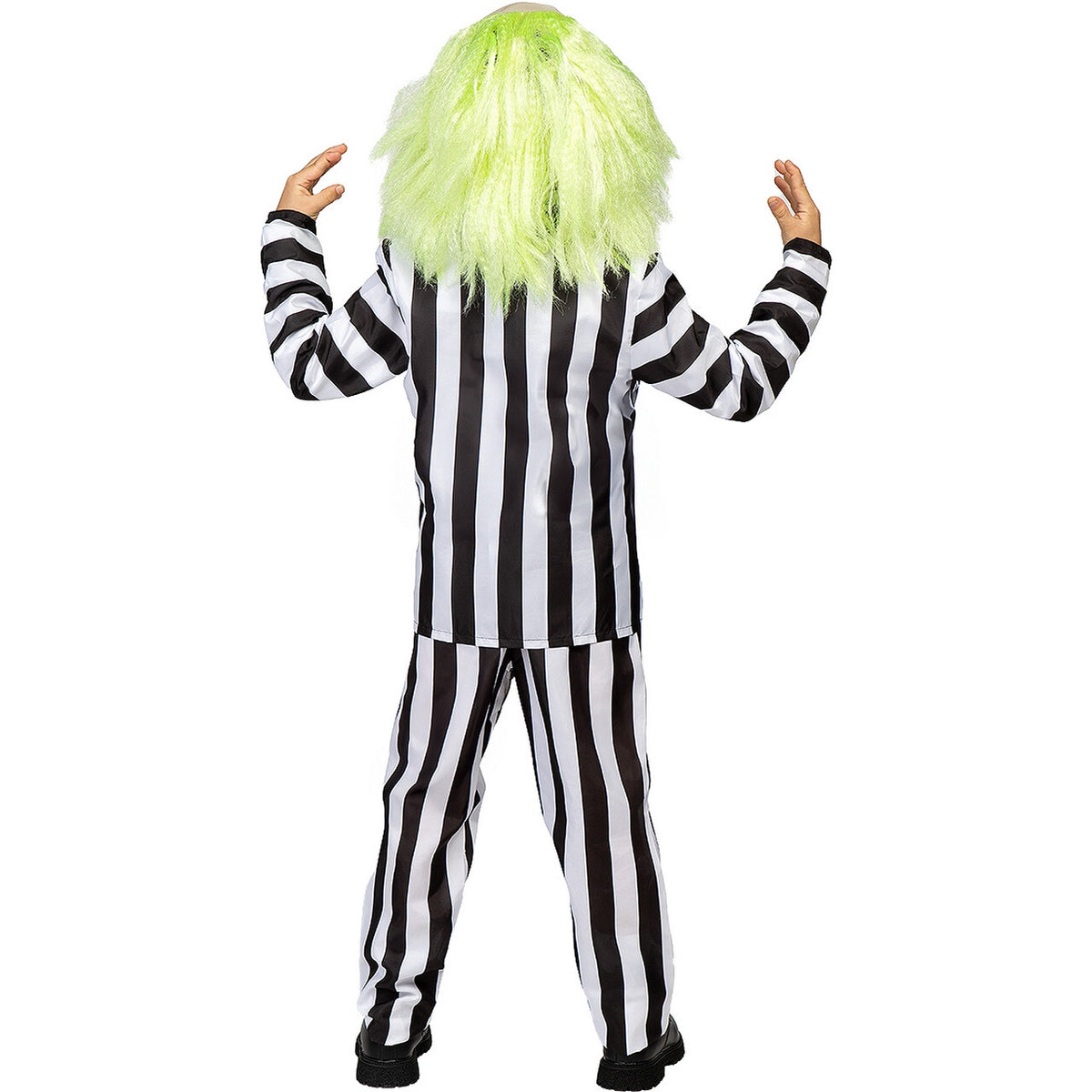 Op deze afbeelding zie je een Kostuums, van het merk Funidelia. Beetlejuice Striped Suit Kind Kostuum