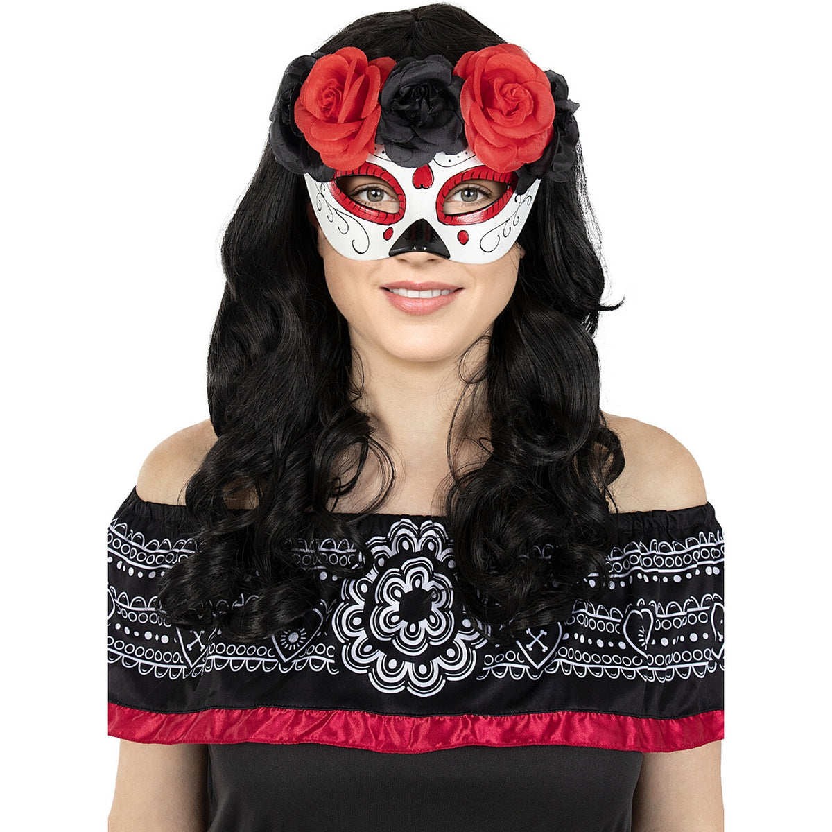 Op deze afbeelding zie je een Accessoires, van het merk Funidelia. Oogmasker Day Of The Dead Florina
