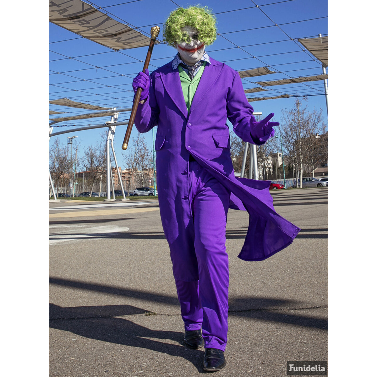 Op deze afbeelding zie je een Accessoires, van het merk Funidelia. Groen Pruik The Joker Voor Mannen - The Dark Knight Edition