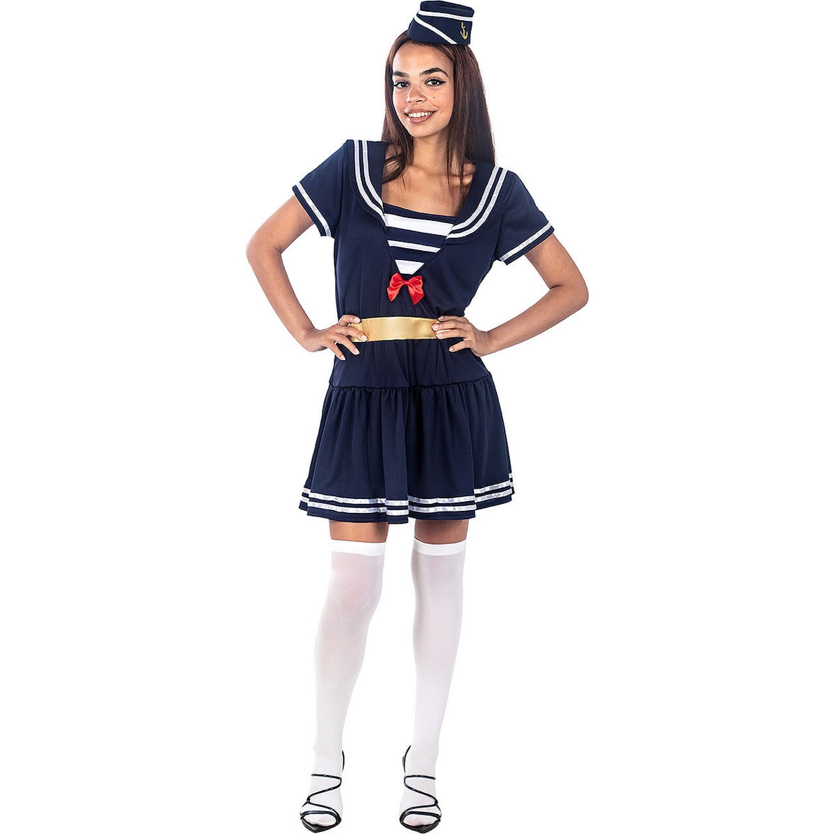 Op deze afbeelding zie je een Kostuums, van het merk Funidelia. Alle Hens Aan Dek Matroos Vrouw Kostuum