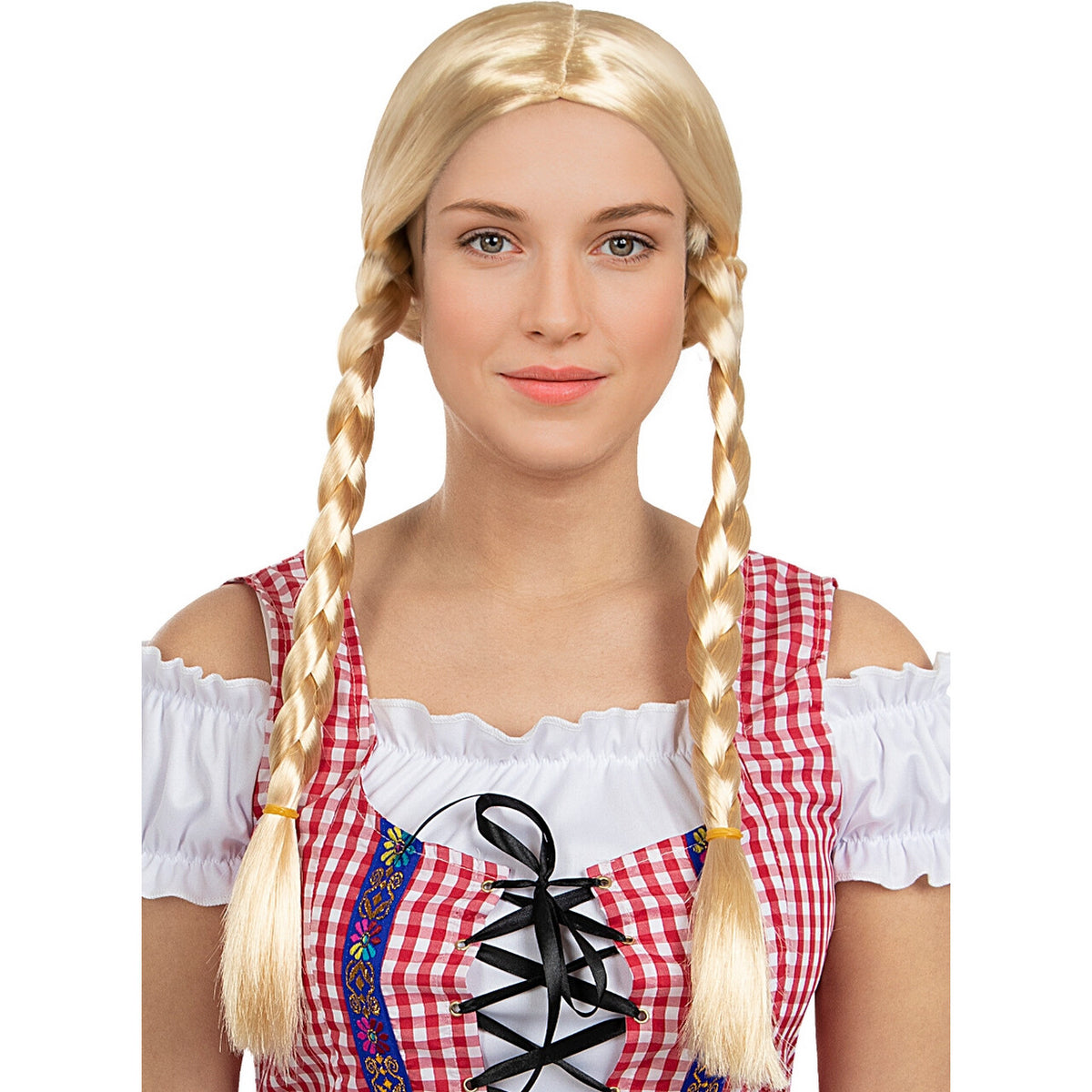 Op deze afbeelding zie je een Accessoires, van het merk Funidelia. Oktoberfest Pruik Met Vlechten Blond