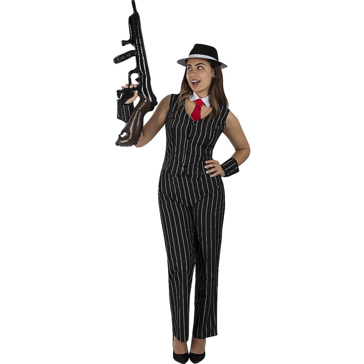 Op deze afbeelding zie je een Kostuums, van het merk Funidelia. Verleidelijke Gangster Madame Giulia Vrouw Kostuum