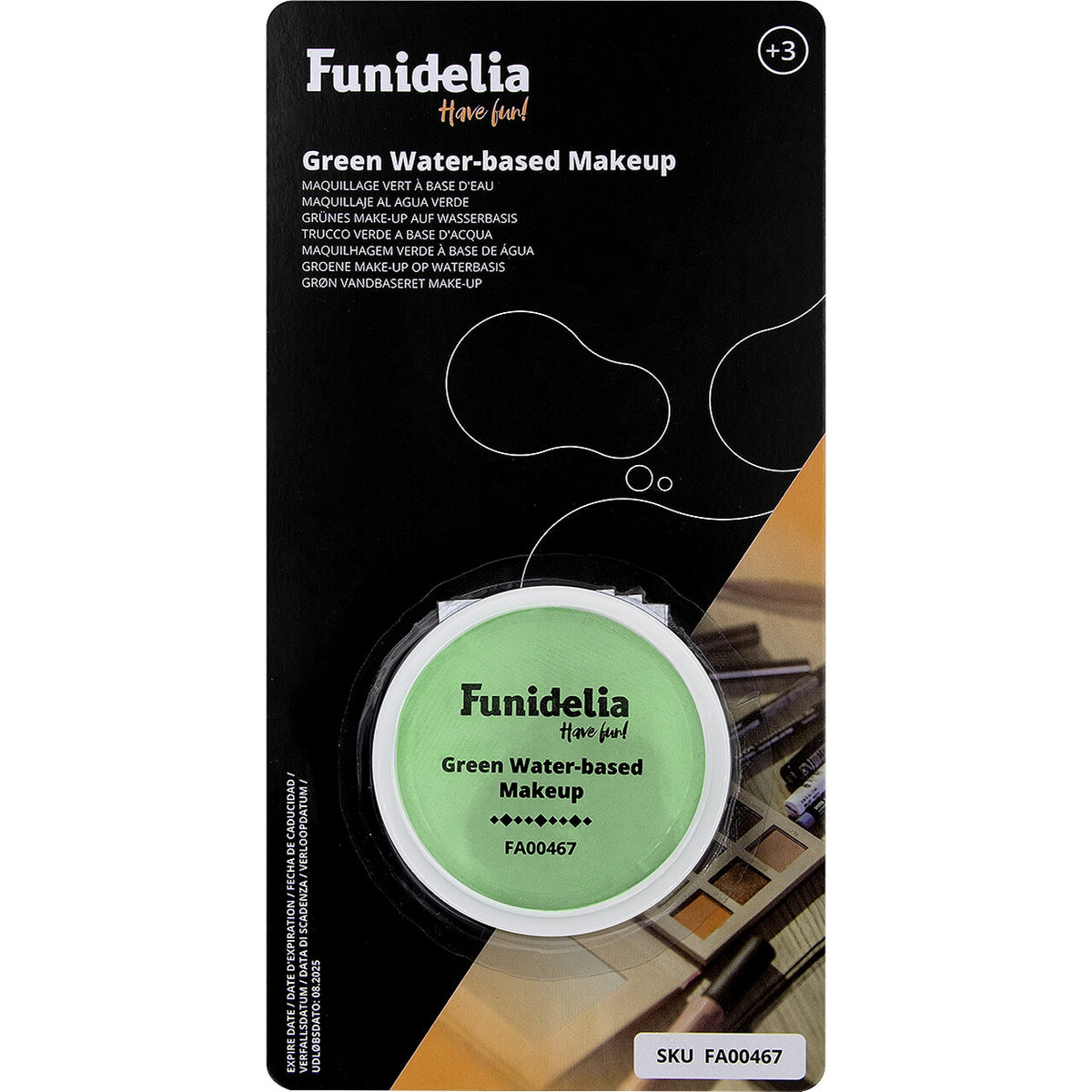 Op deze afbeelding zie je een Accessoires, van het merk Funidelia. Schmink Make Up Lime Groen Waterbasis 96 Gram
