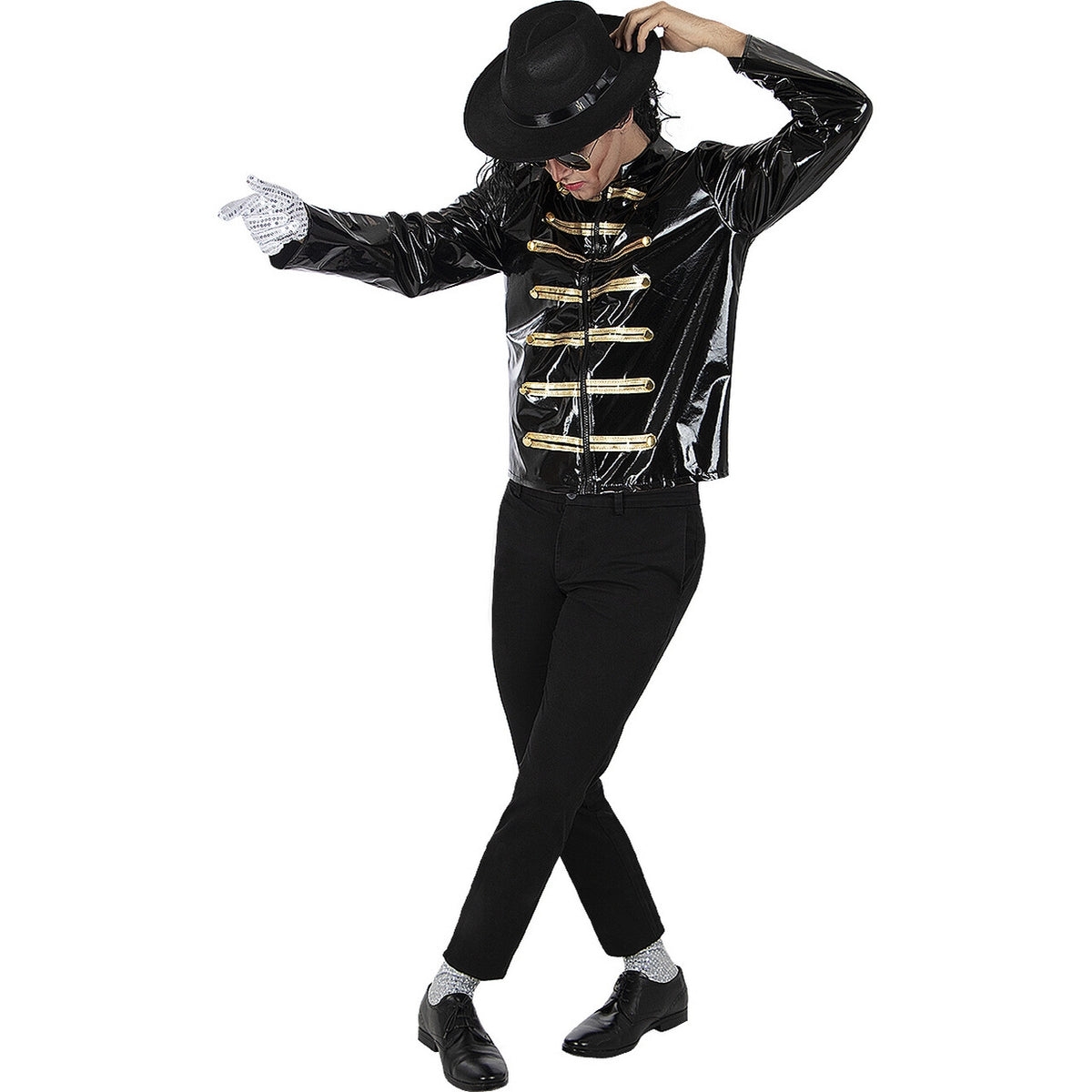 Op deze afbeelding zie je een Kostuums, van het merk Funidelia. Michael Jackson King Of Pop Jas Zwart
