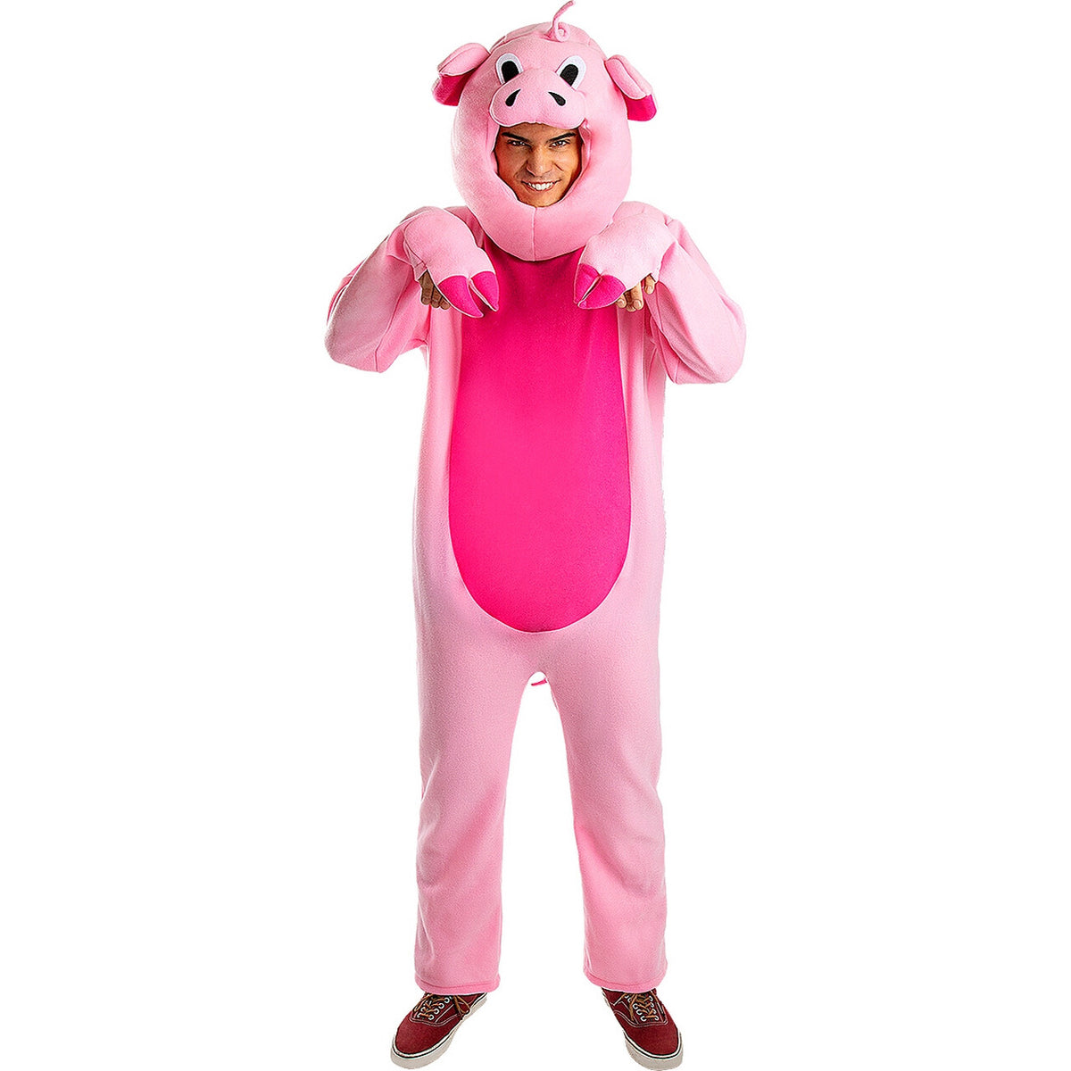 Op deze afbeelding zie je een Kostuums, van het merk Funidelia. Vrolijk Roze Varken Onesie Kostuum