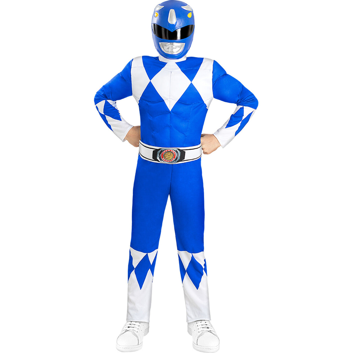 Op deze afbeelding zie je een Kostuums, van het merk Funidelia. Blauwe Power Ranger™ Billy Kind Kind Kostuum