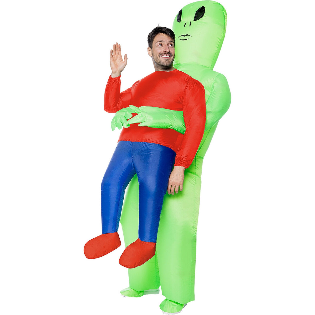 Op deze afbeelding zie je een Kostuums, van het merk Funidelia. Ontvoerd Door Een Opblaasbare Alien Kostuum