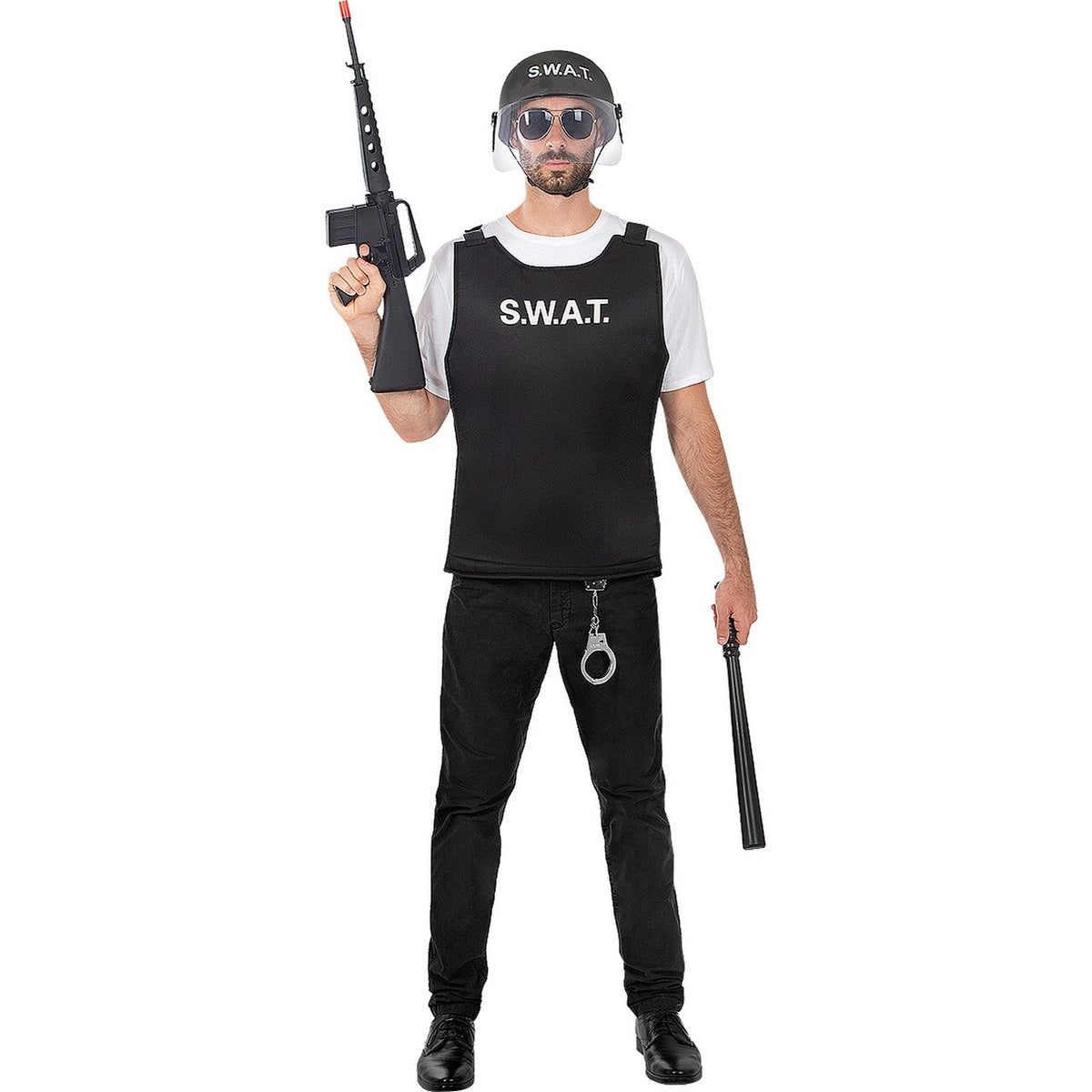 Op deze afbeelding zie je een Kostuums, van het merk Funidelia. Swat Bescherming Vest