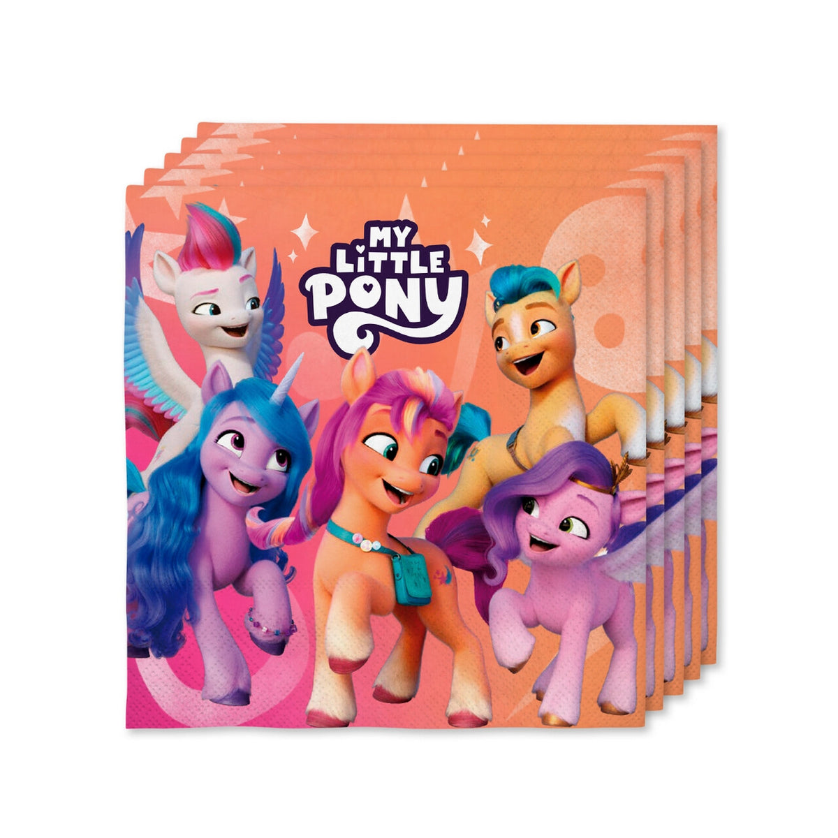 Op deze afbeelding zie je een Decoratie, van het merk Funidelia. 16 Servetten My Little Pony 33 X 33cm