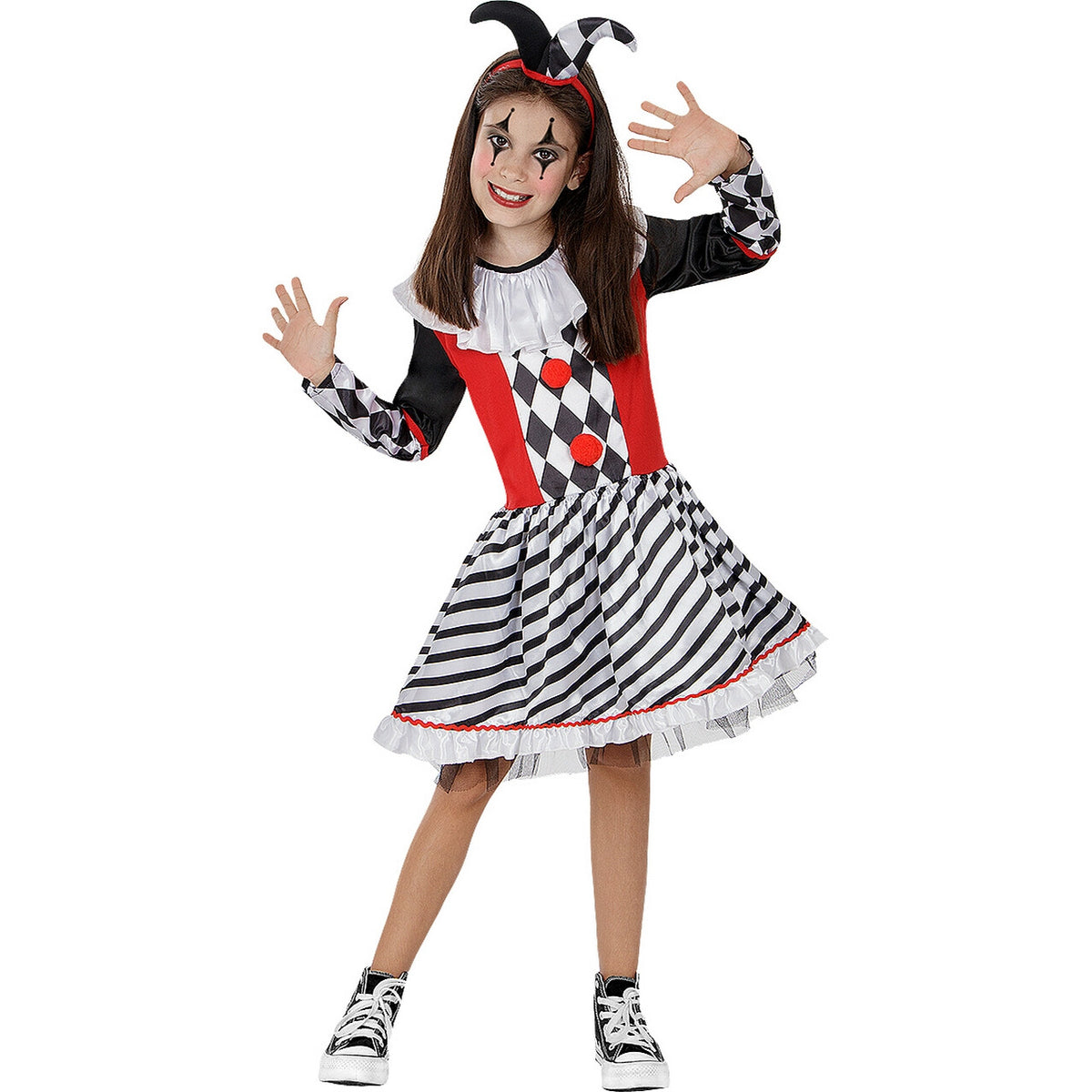 Op deze afbeelding zie je een Kostuums, van het merk Funidelia. Harlequin Ruiten Joker Meisje Kostuum