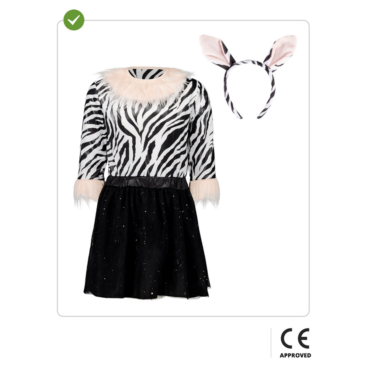 Op deze afbeelding zie je een Kostuums, van het merk Funidelia. Zola De Zebra Meisje Kostuum
