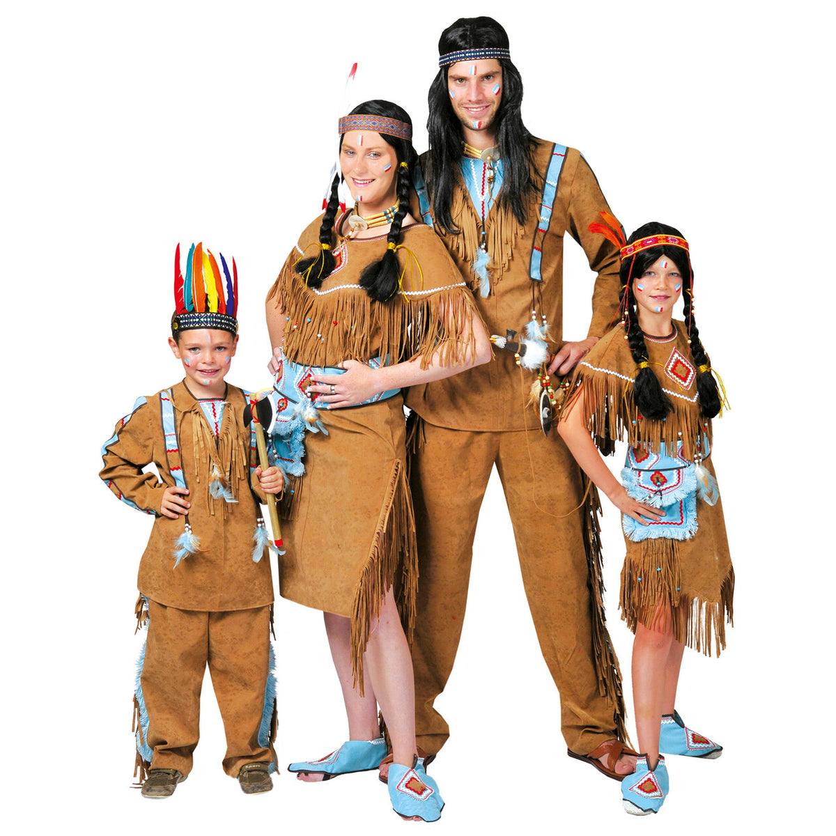 Op deze afbeelding zie je een Kostuums, van het merk Funny Fashion. Bruine Indianen Jurk Anoki Strijder Meisje