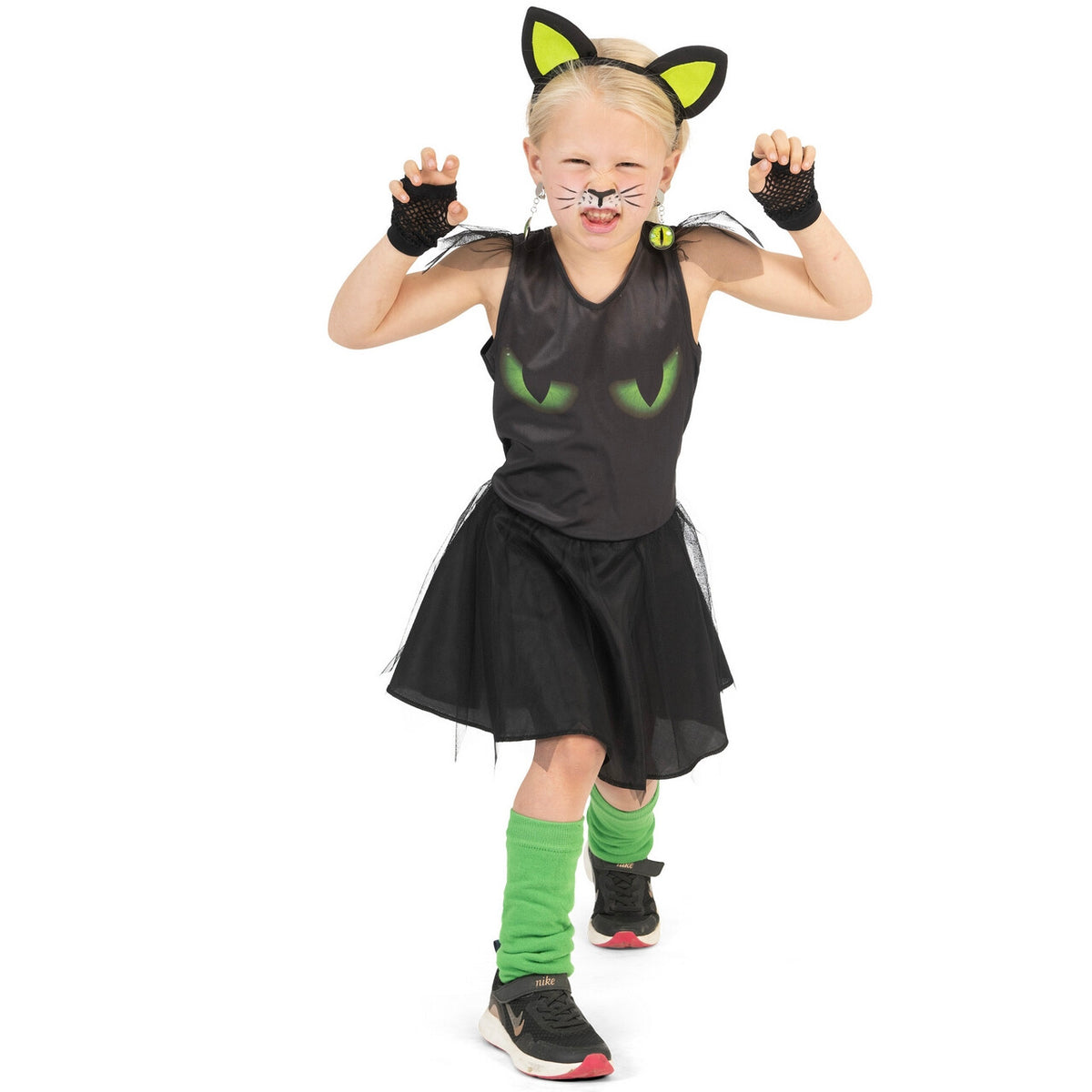 Op deze afbeelding zie je een Kostuums, van het merk Funny Fashion. Sneaky Cat Kind Meisje Kostuum