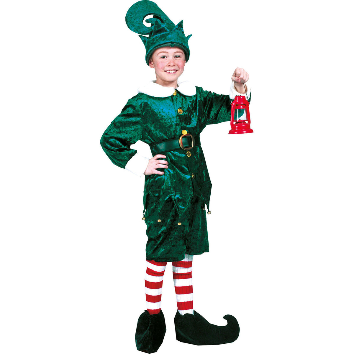 Op deze afbeelding zie je een Kostuums, van het merk Funny Fashion. Amerikaanse Groene Kerst Elf Jongen Kostuum