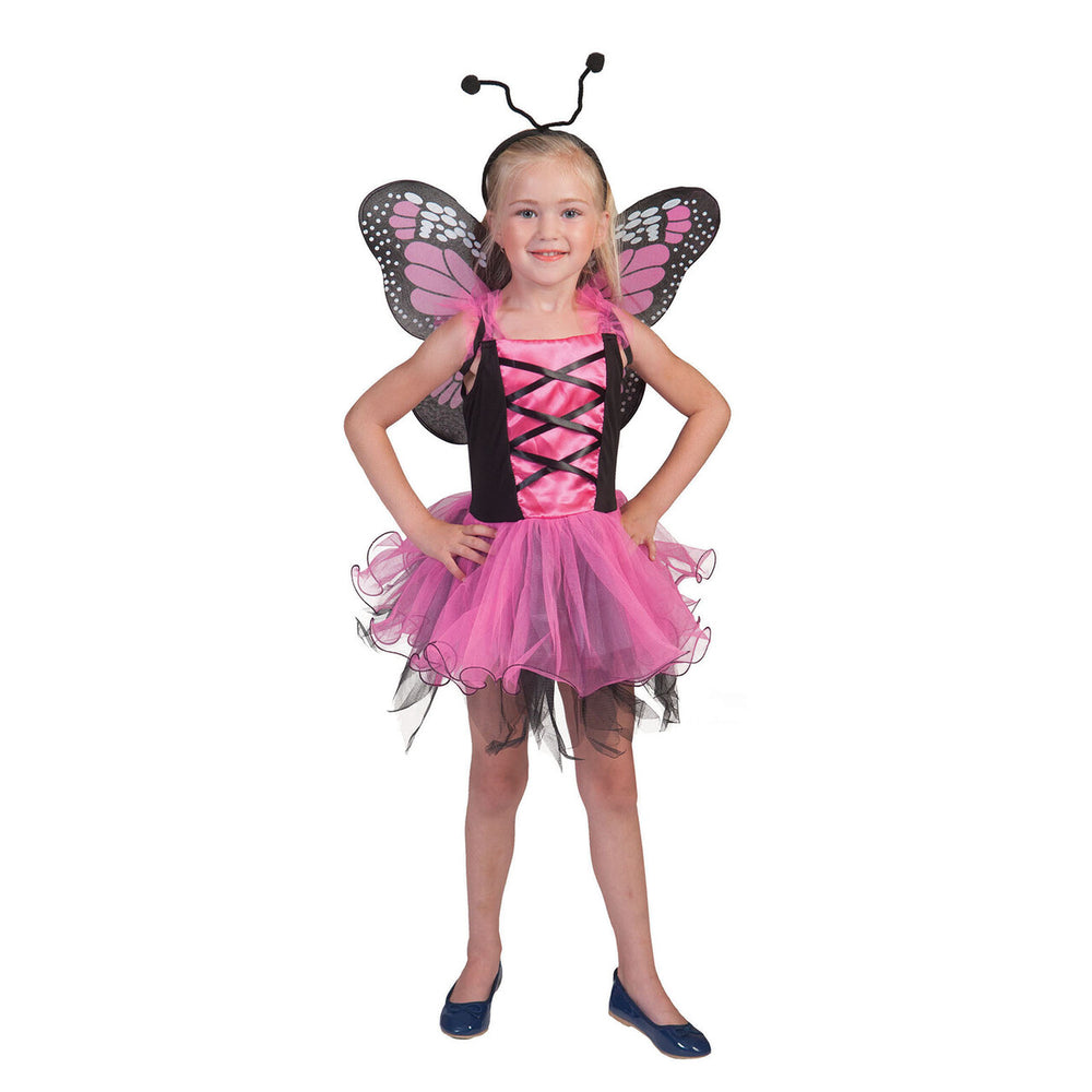 Op deze afbeelding zie je een Kostuums, van het merk Funny Fashion. Roze Vlinder Villeintje Meisje Kostuum