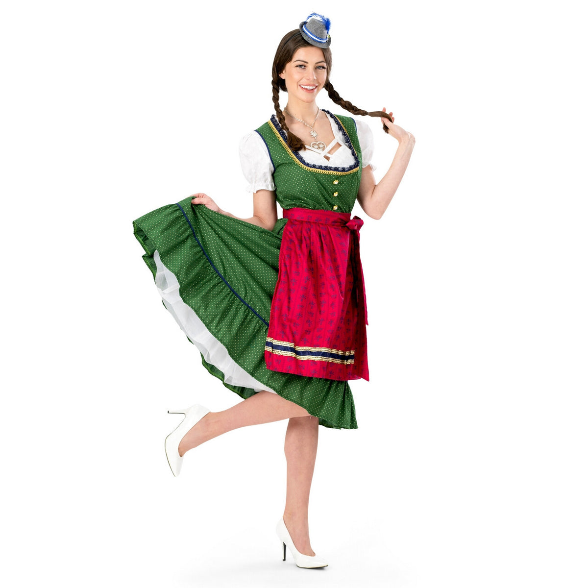 Op deze afbeelding zie je een Kostuums, van het merk Funny Fashion. Bierpullen Kampioen Kristin Vrouw Kostuum