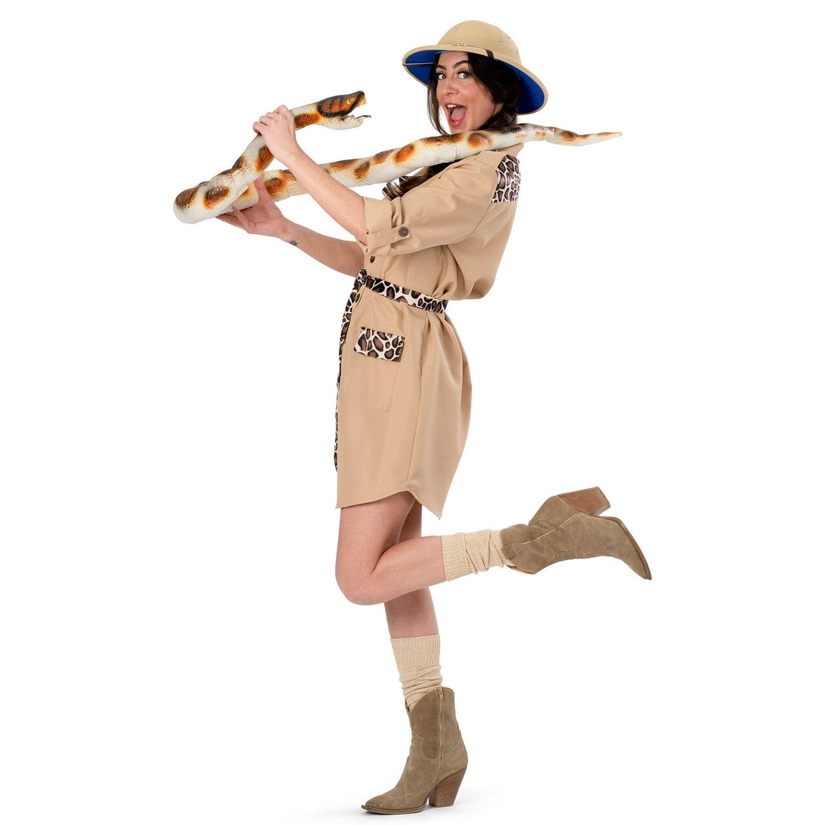Op deze afbeelding zie je een Kostuums, van het merk Funny Fashion. Party In De Jungle Julia Vrouw Kostuum