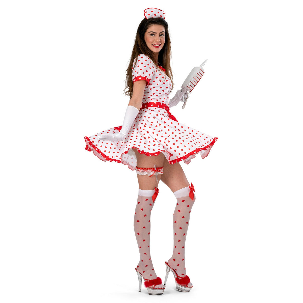 Op deze afbeelding zie je een Kostuums, van het merk Funny Fashion. Liefde Heelt Alle Wonden Verpleegster Lovina Vrouw Kostuum