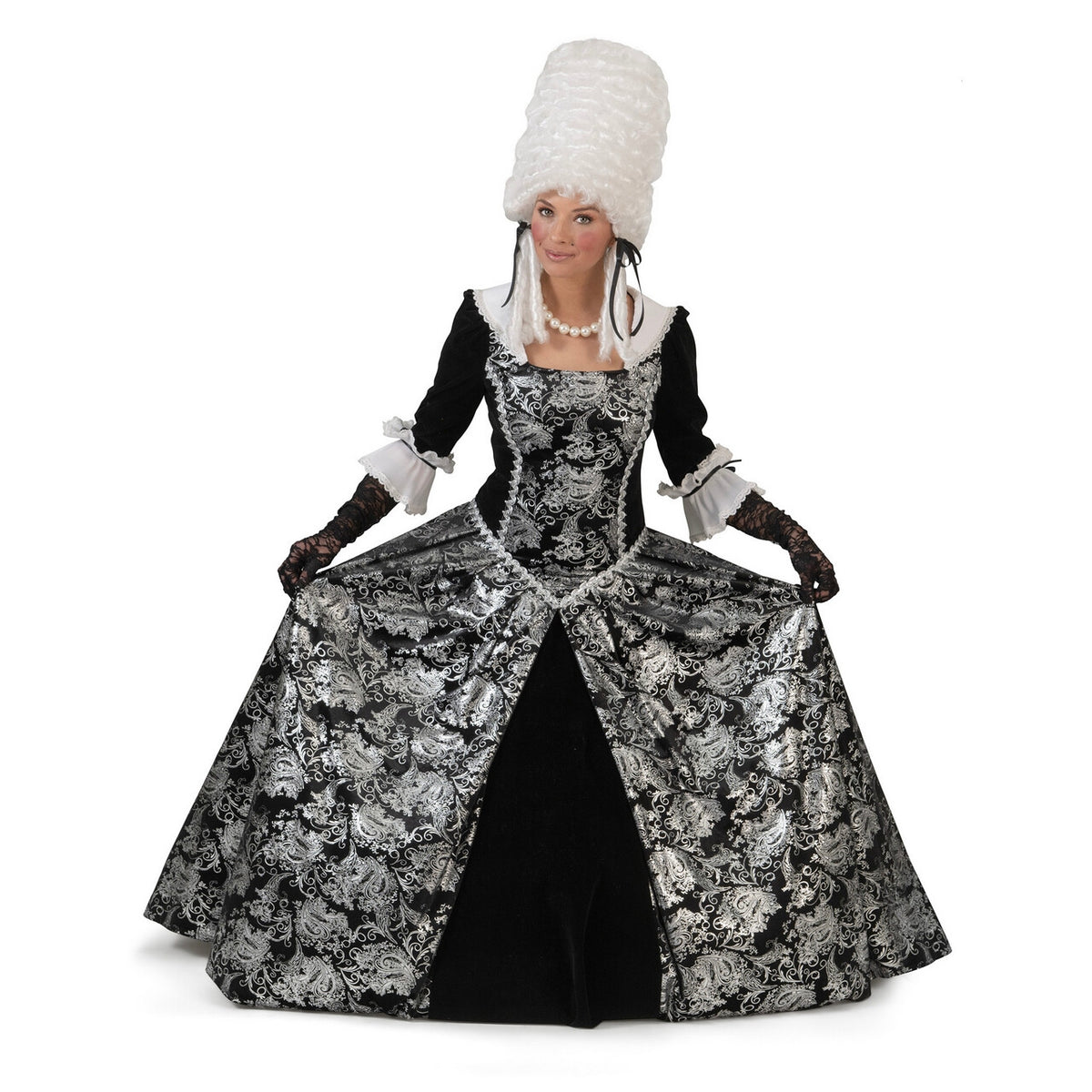 Op deze afbeelding zie je een Kostuums, van het merk Funny Fashion. Barok Lady Silverbeauty Vrouw Kostuum