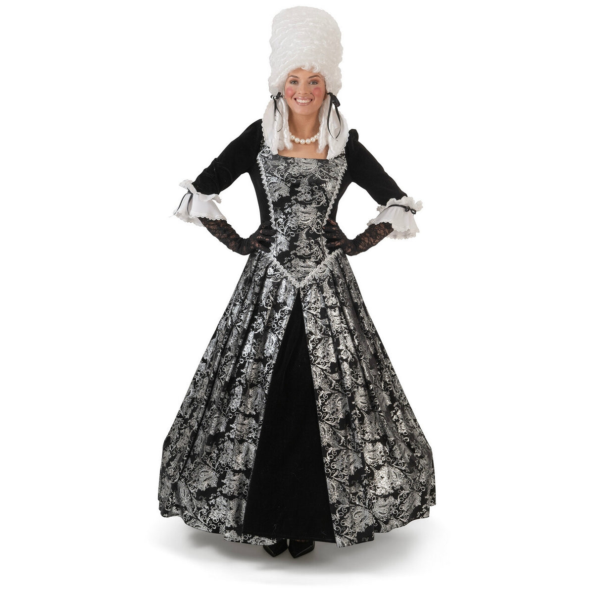 Op deze afbeelding zie je een Kostuums, van het merk Funny Fashion. Barok Lady Silverbeauty Vrouw Kostuum