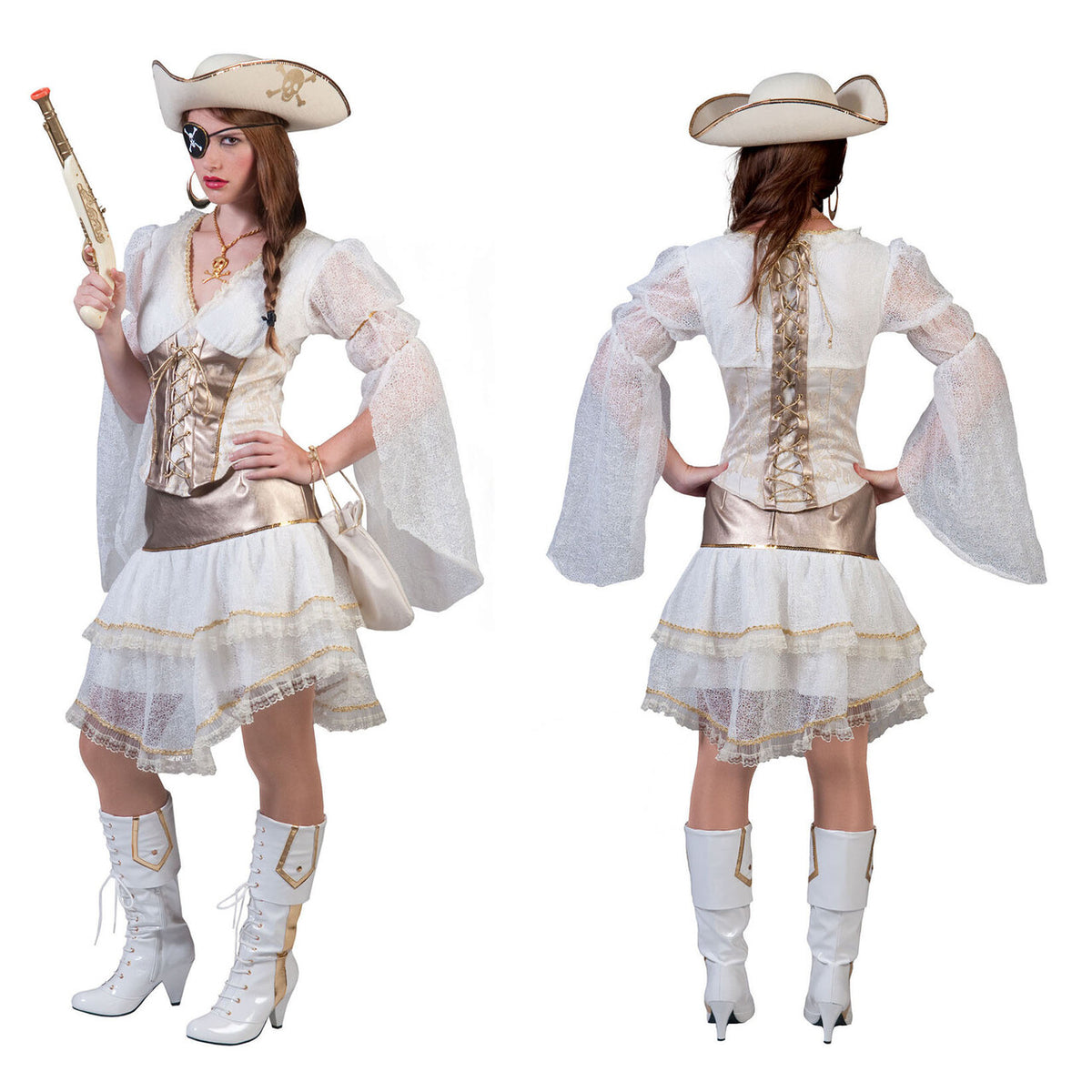 Op deze afbeelding zie je een Kostuums, van het merk Funny Fashion. Piraat Estilo Navegador Jurk Vrouw