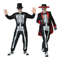 Mexicains Muertos Avec Imprimé Os Noir Et Blanc Costume