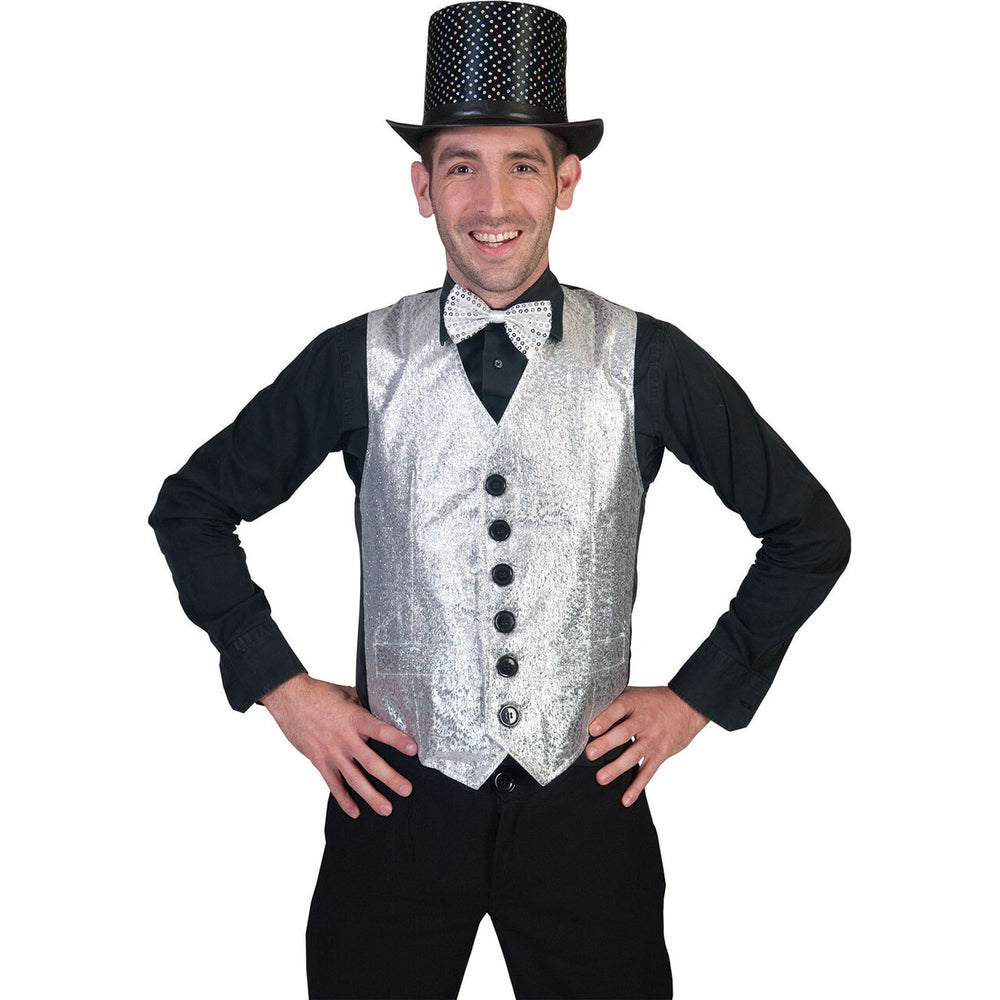 Op deze afbeelding zie je een Kostuums, van het merk Funny Fashion. Show Vest Zilver Man
