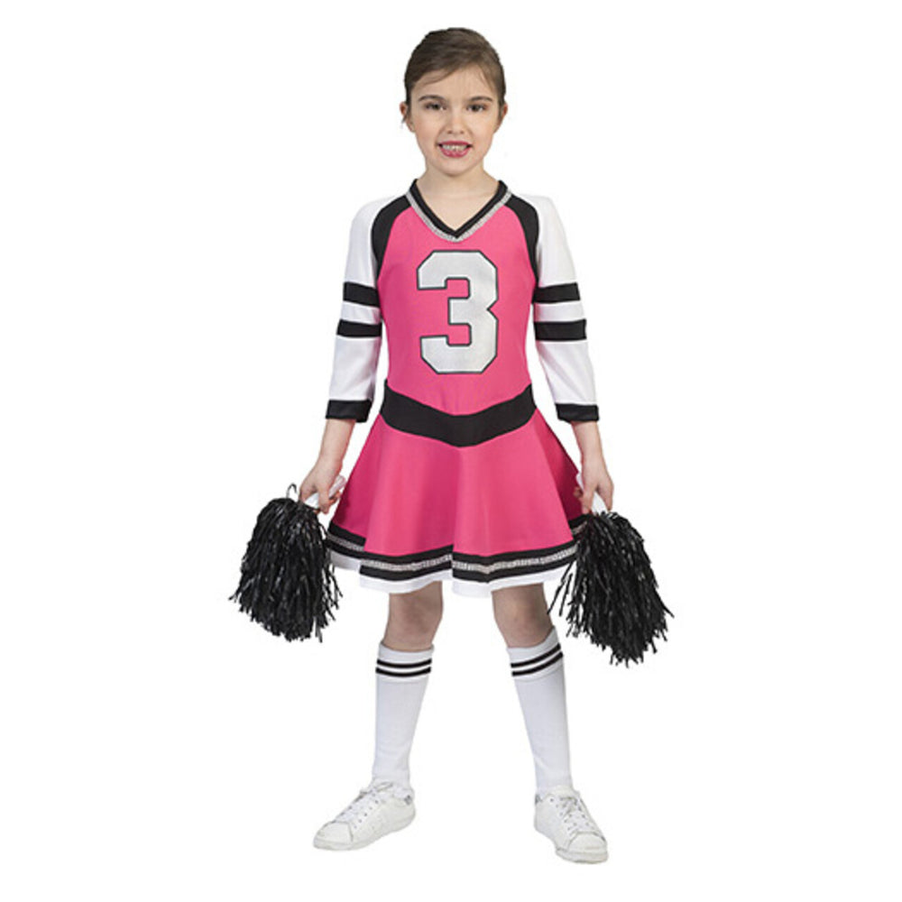 Op deze afbeelding zie je een Kostuums, van het merk Funny Fashion. Blije Becky Cheerleader Meisje Kostuum