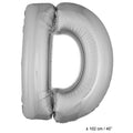 Ballon En Forme De Lettre D Argent XL 102cm