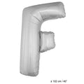 Folie Ballon Letter F Zilver XL 102cm (Leeg)