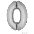 Ballon Chiffre Zéro Argent XL 102 Cm