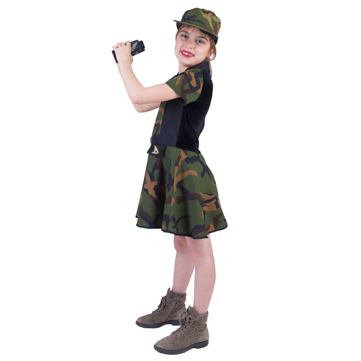 Op deze afbeelding zie je een Kostuums, van het merk Funny Fashion. Leger Strateeg Kapitein Karin Meisje Kostuum