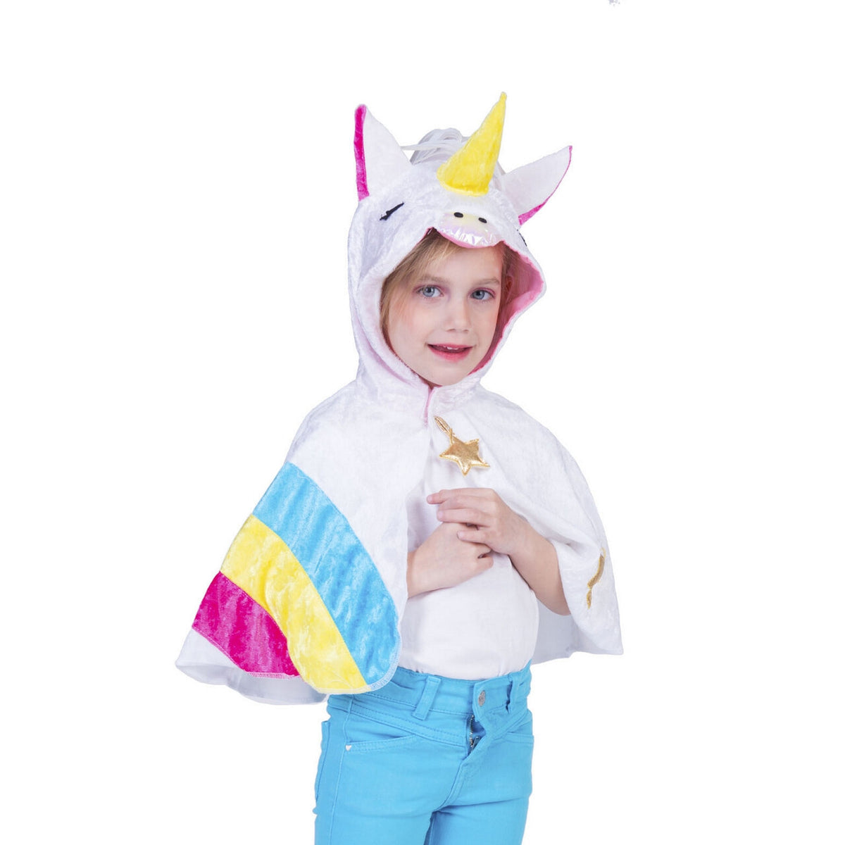 Op deze afbeelding zie je een Kostuums, van het merk Funny Fashion. Cape Regenboog Eenhoorn Magisch Sprookje Meisje