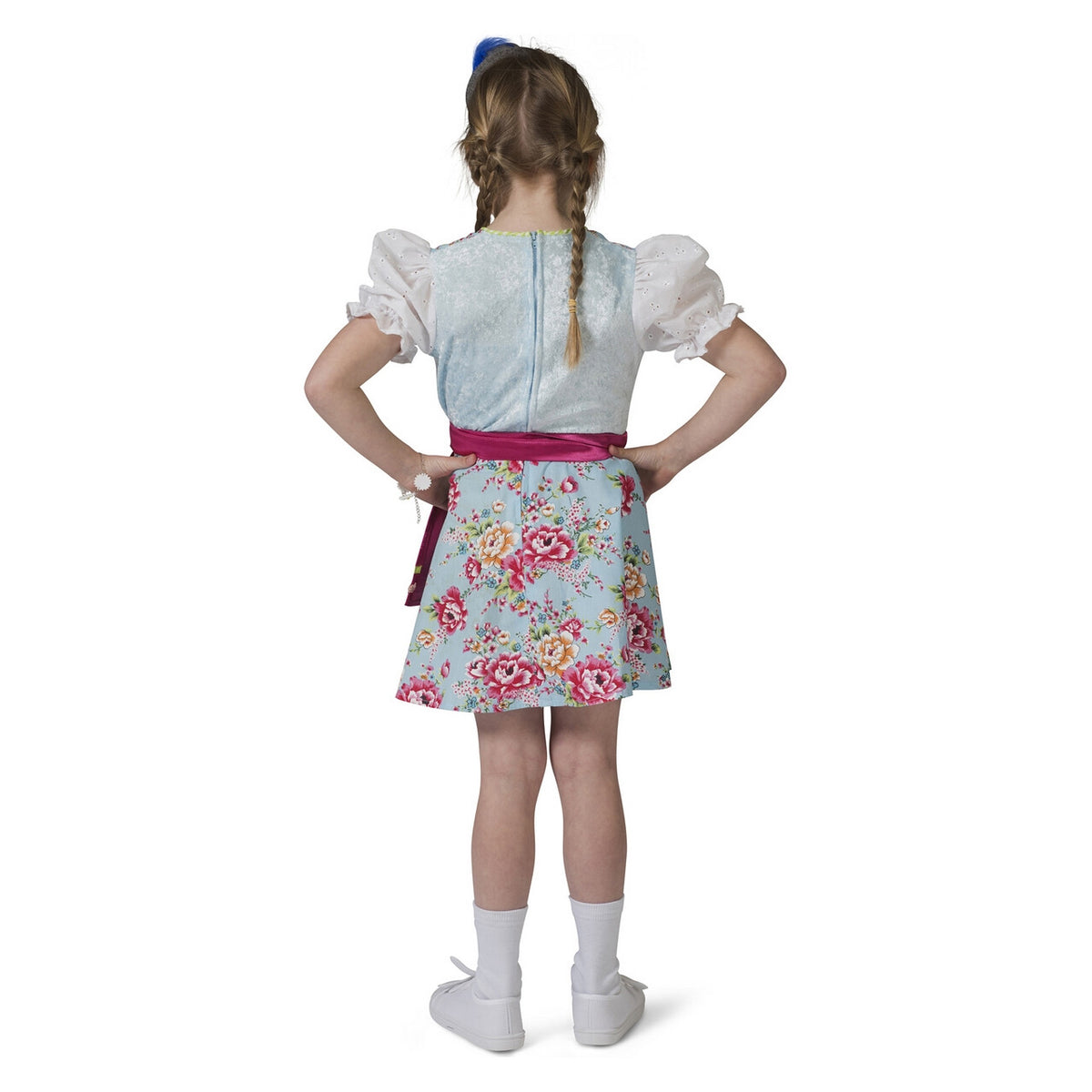 Op deze afbeelding zie je een Kostuums, van het merk Funny Fashion. Blauw Roze Tiroler Dirndl Rosalinde Meisje Kostuum