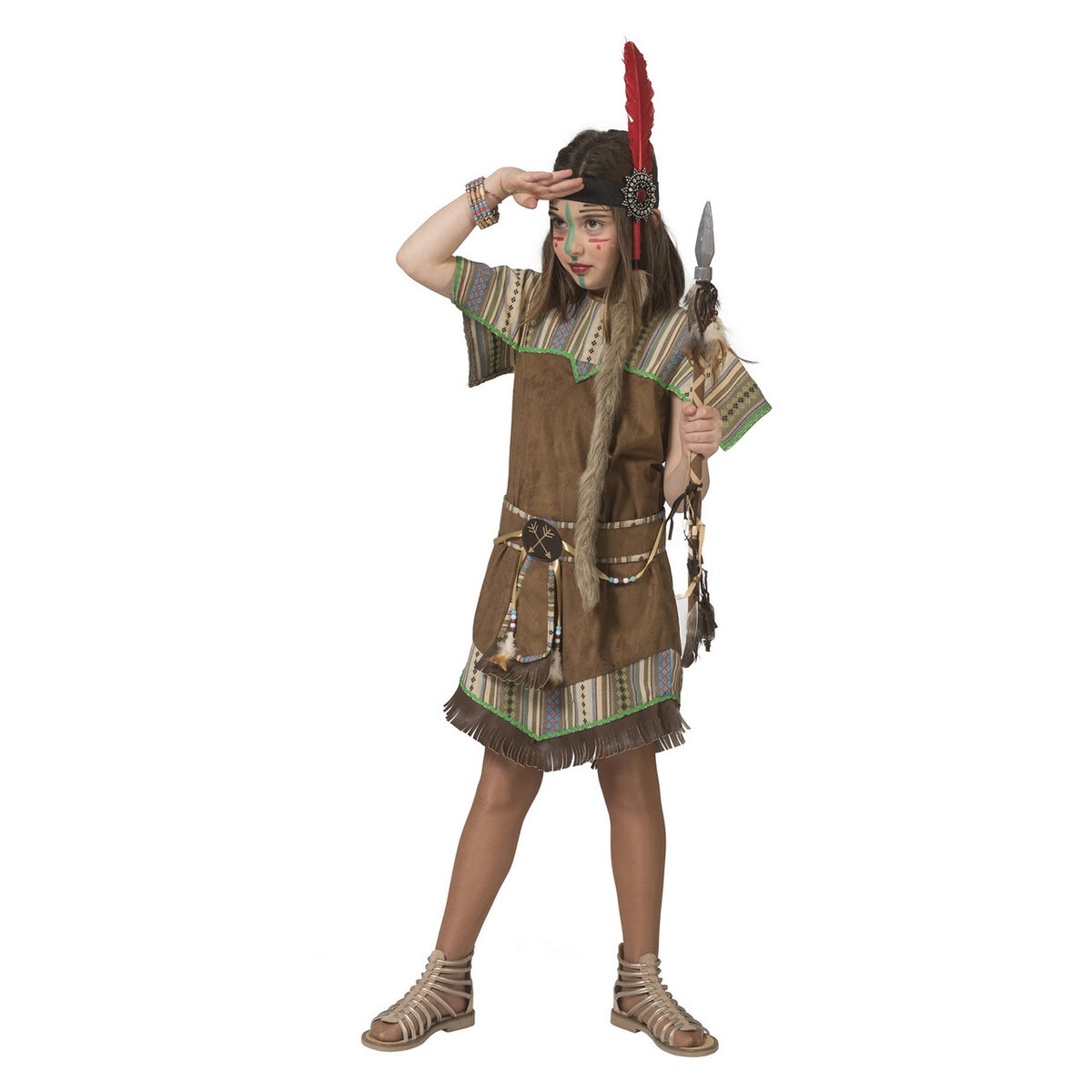 Op deze afbeelding zie je een Kostuums, van het merk Funny Fashion. Jonge Squaw Wappo Indiaan Wilde Westen Amerika Meisje Kostuum