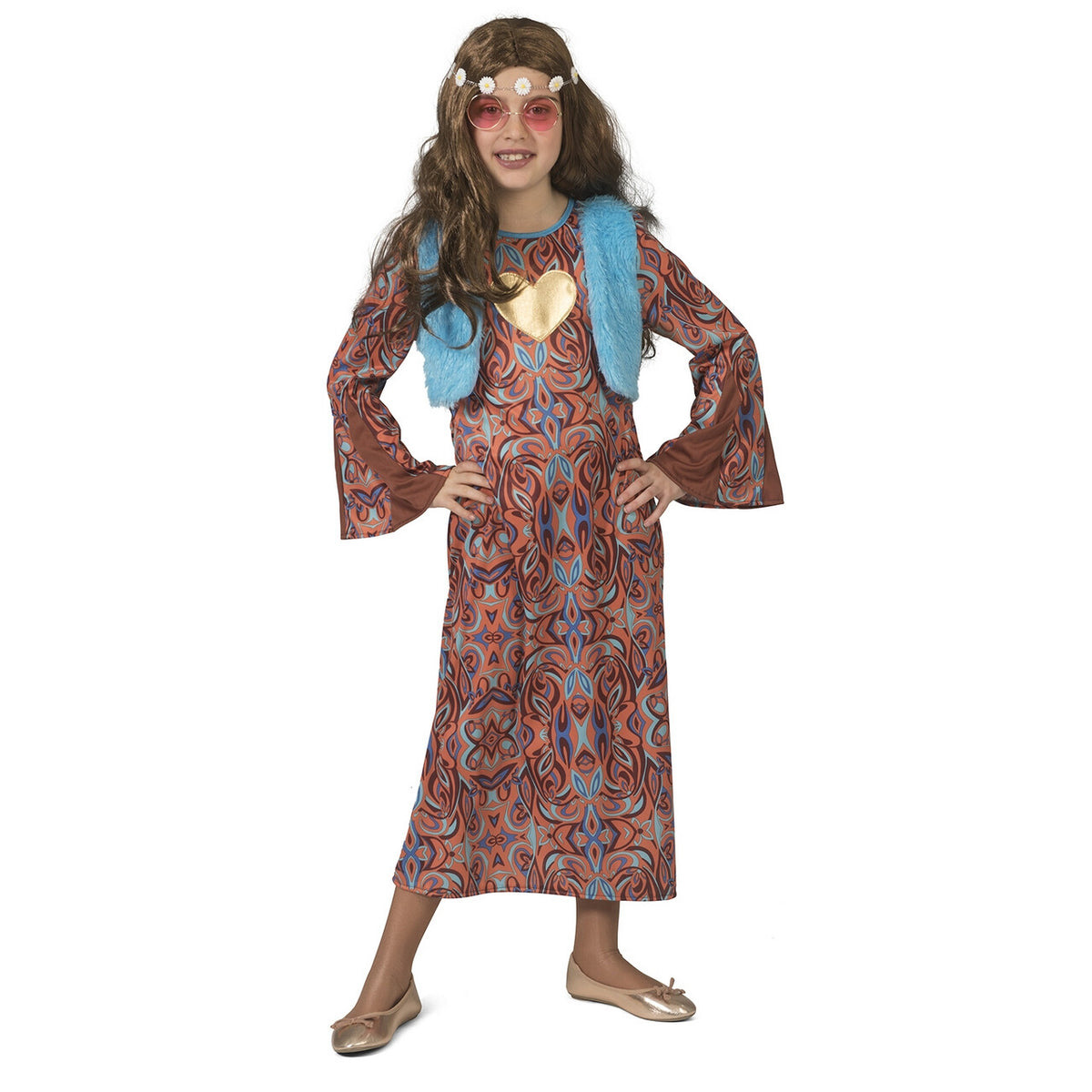 Op deze afbeelding zie je een Kostuums, van het merk Funny Fashion. Seventies San Francisco Meisje Kostuum