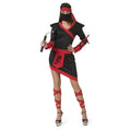 Combattante Ninja Rouge Et Noire Intrépide Costume