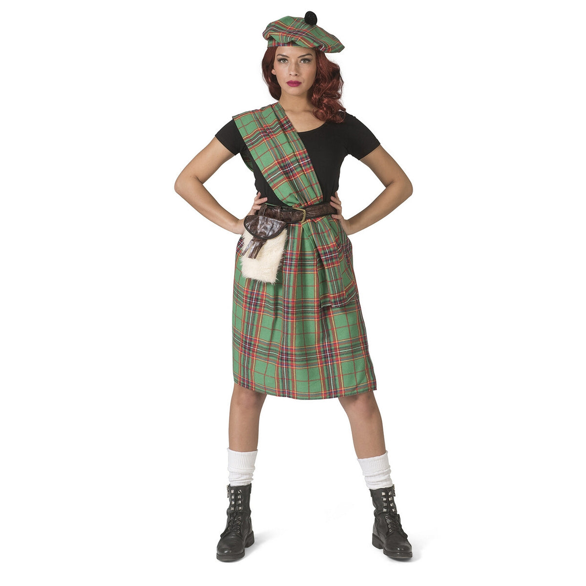 Op deze afbeelding zie je een Kostuums, van het merk Funny Fashion. Wereldkampioene Highlander Games Schotland Vrouw Kostuum
