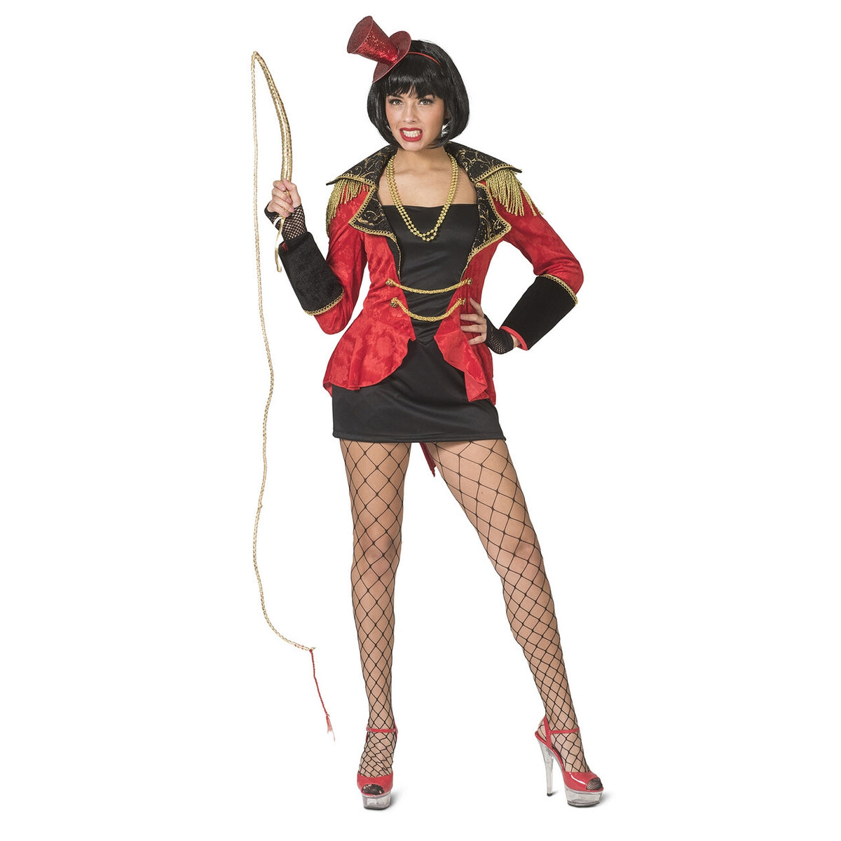Op deze afbeelding zie je een Kostuums, van het merk Funny Fashion. Wilde Dompteur Tamme Leeuwen Circus Vrouw Kostuum