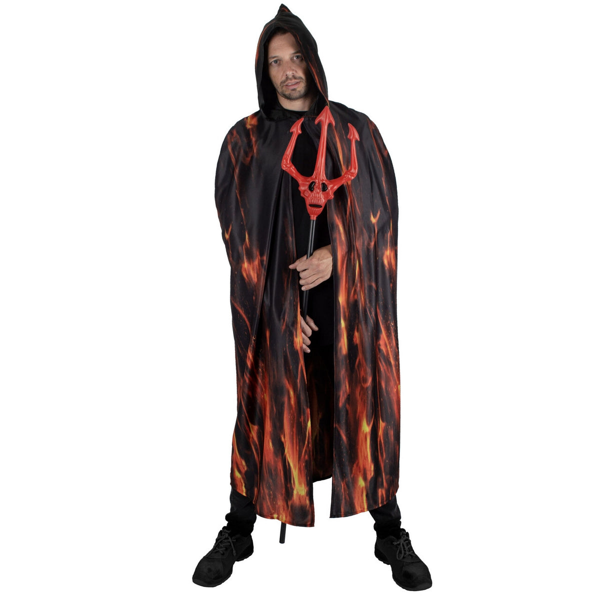 Op deze afbeelding zie je een Kostuums, van het merk Funny Fashion. Hellige Vuurcape Man