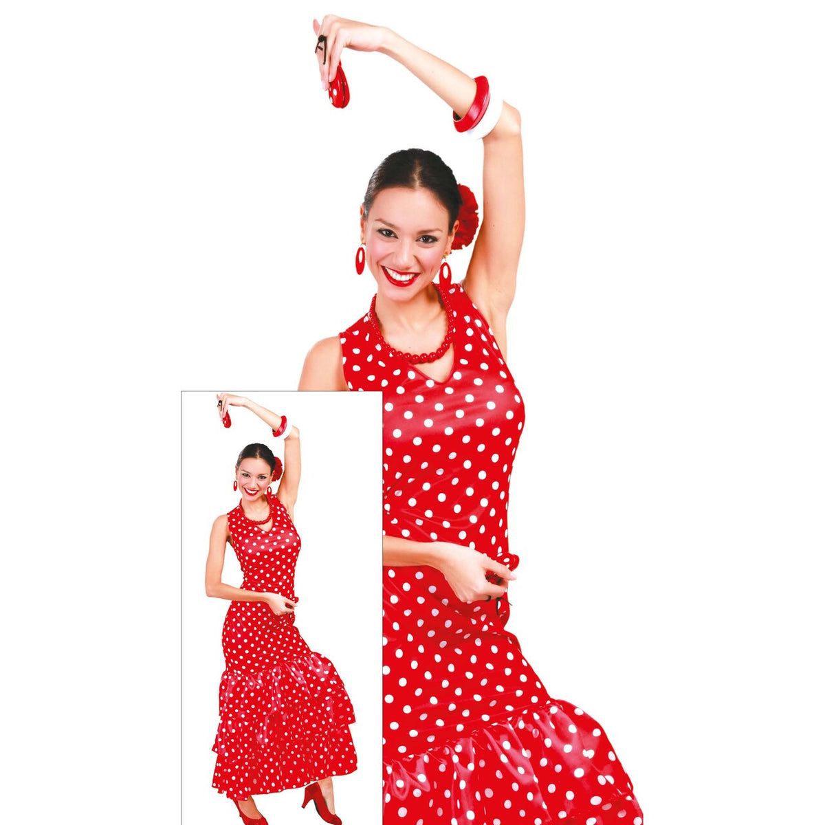 Op deze afbeelding zie je een Kostuums, van het merk Guirca. Flamenco Danseres Conchita Vrouw Kostuum