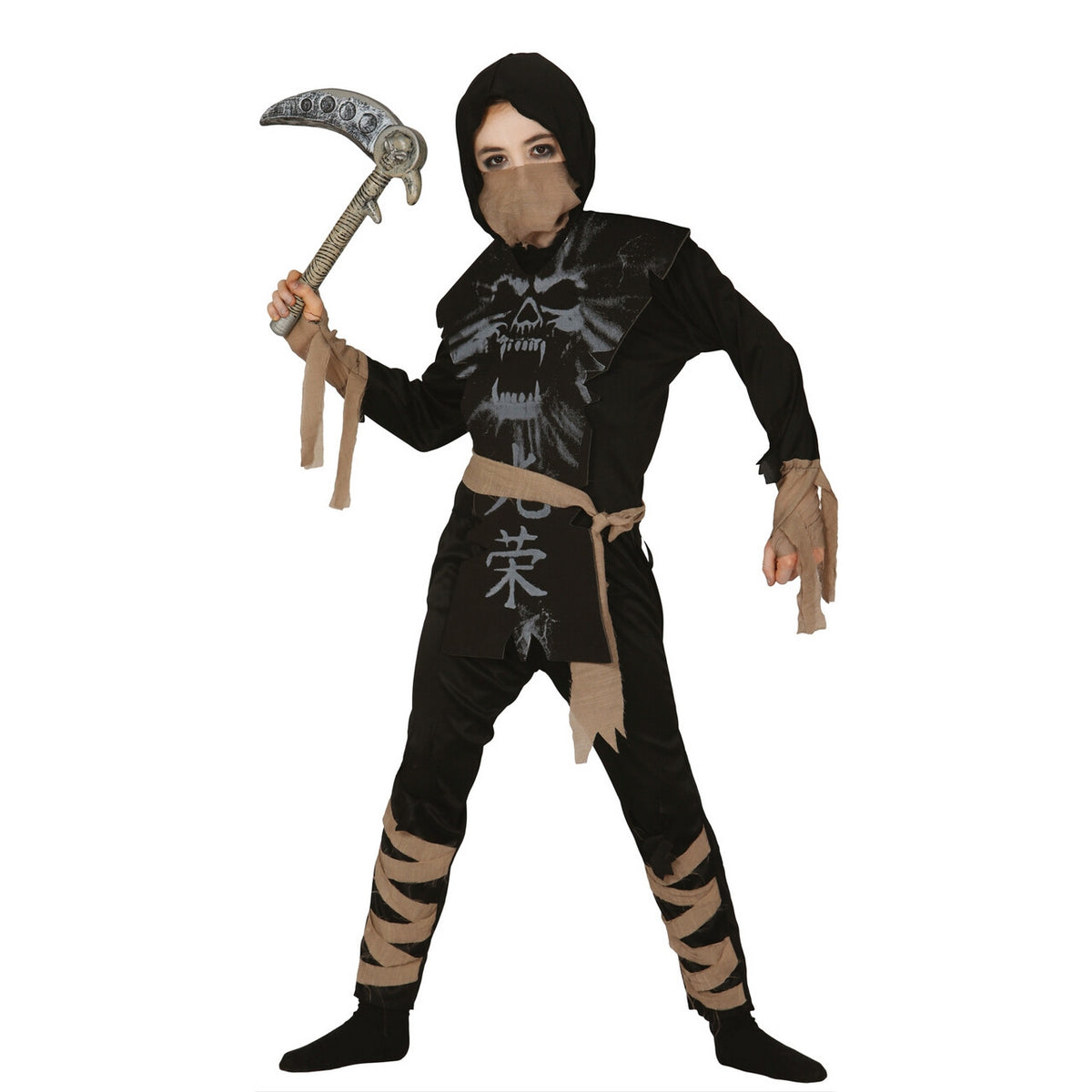 Op deze afbeelding zie je een Kostuums, van het merk Guirca. Zwart Als De Nacht Ninja Jongen Kostuum