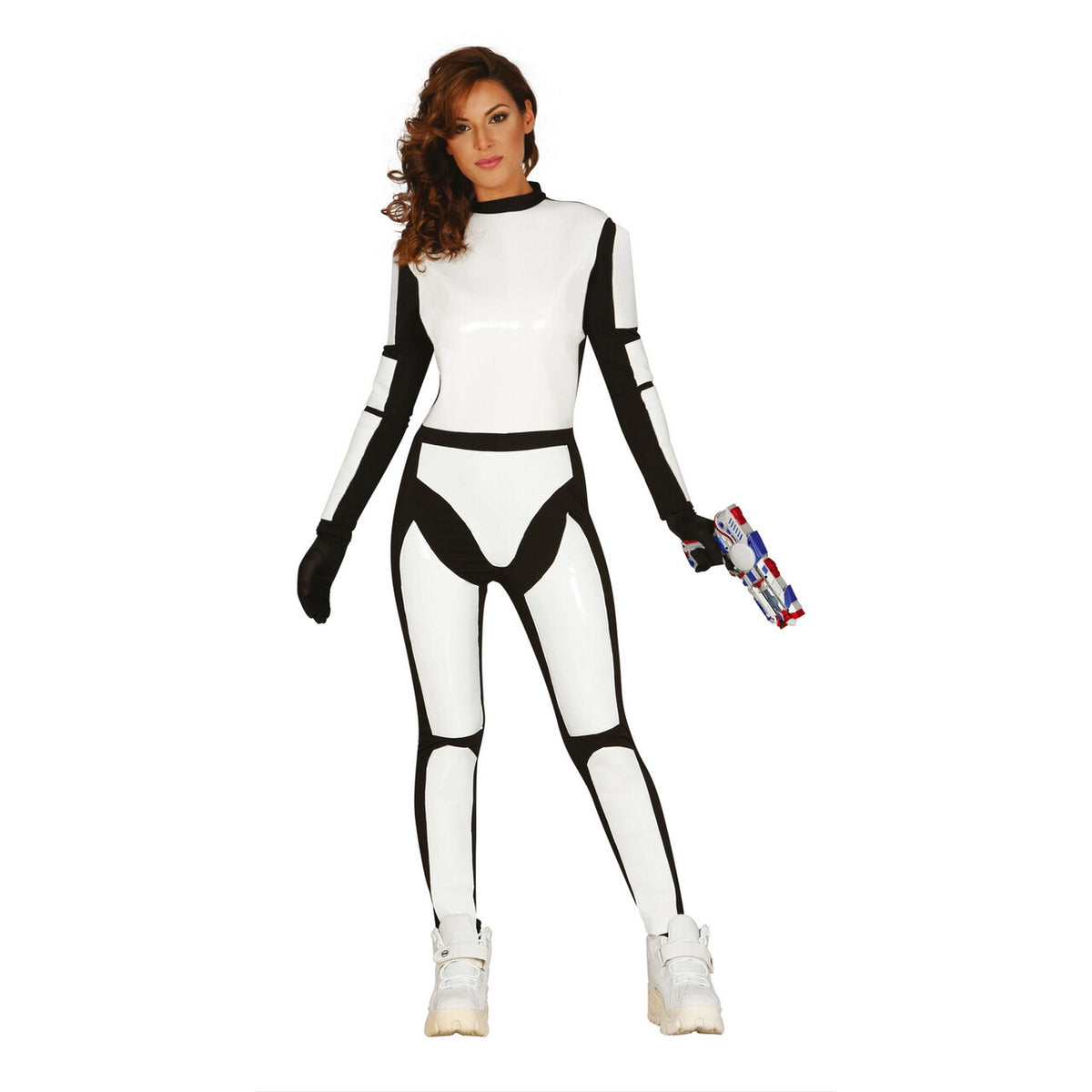 Op deze afbeelding zie je een Kostuums, van het merk Guirca. Science Fiction Ruimte Soldaat Vrouw Kostuum